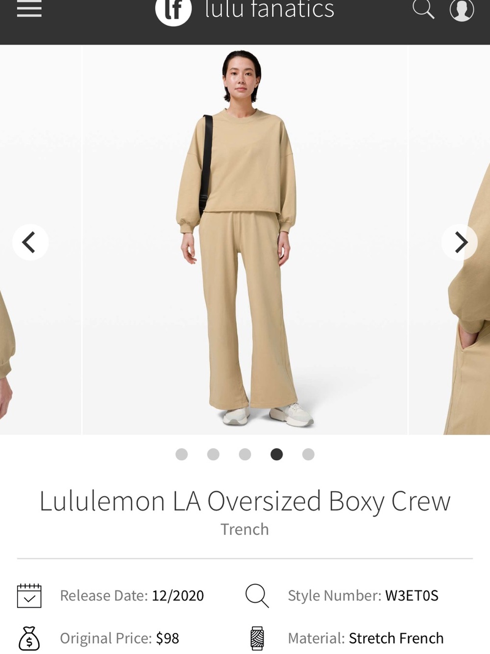 lululemon LA Oversized Boxy Crew (Cropped Crewneck Sweater)